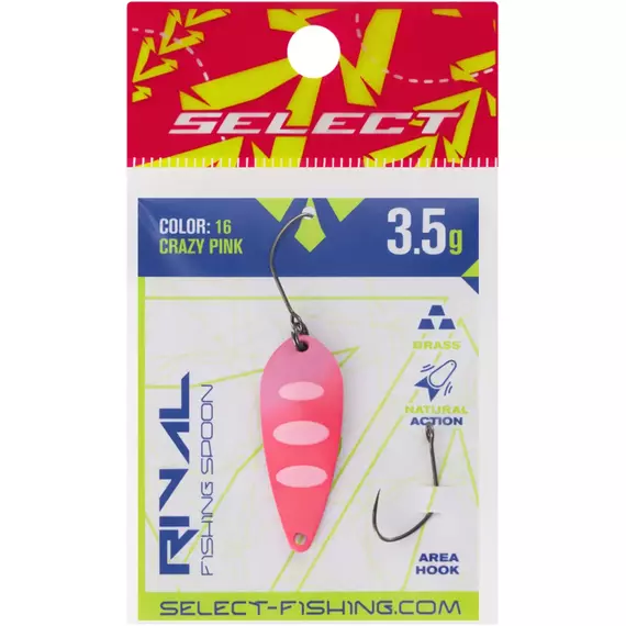Блешня Select Rival 3.5g 34mm #16 Crazy Pink, Вага блешні: 3.5, Колір блешні: #16 Crazy Pink, фото , изображение 2